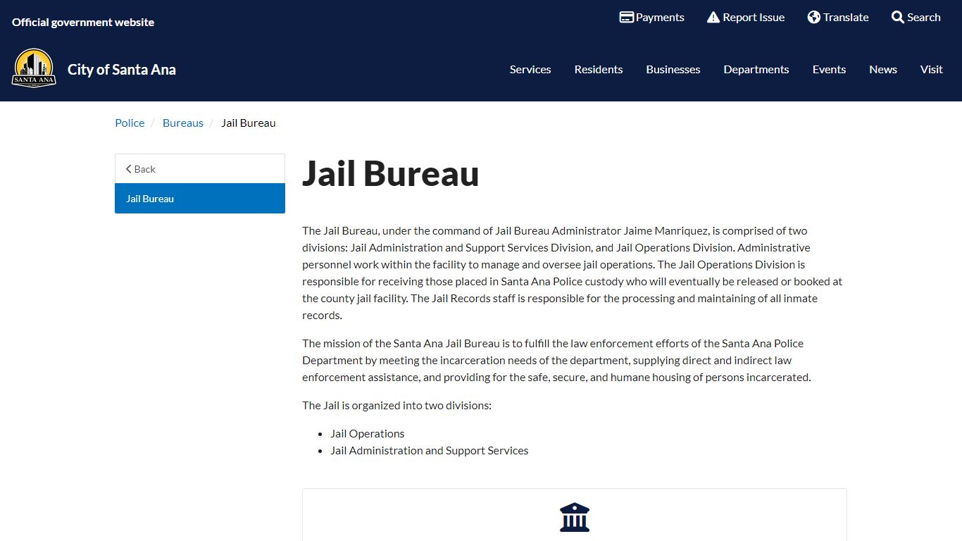 Jail Bureau - City of Santa Ana