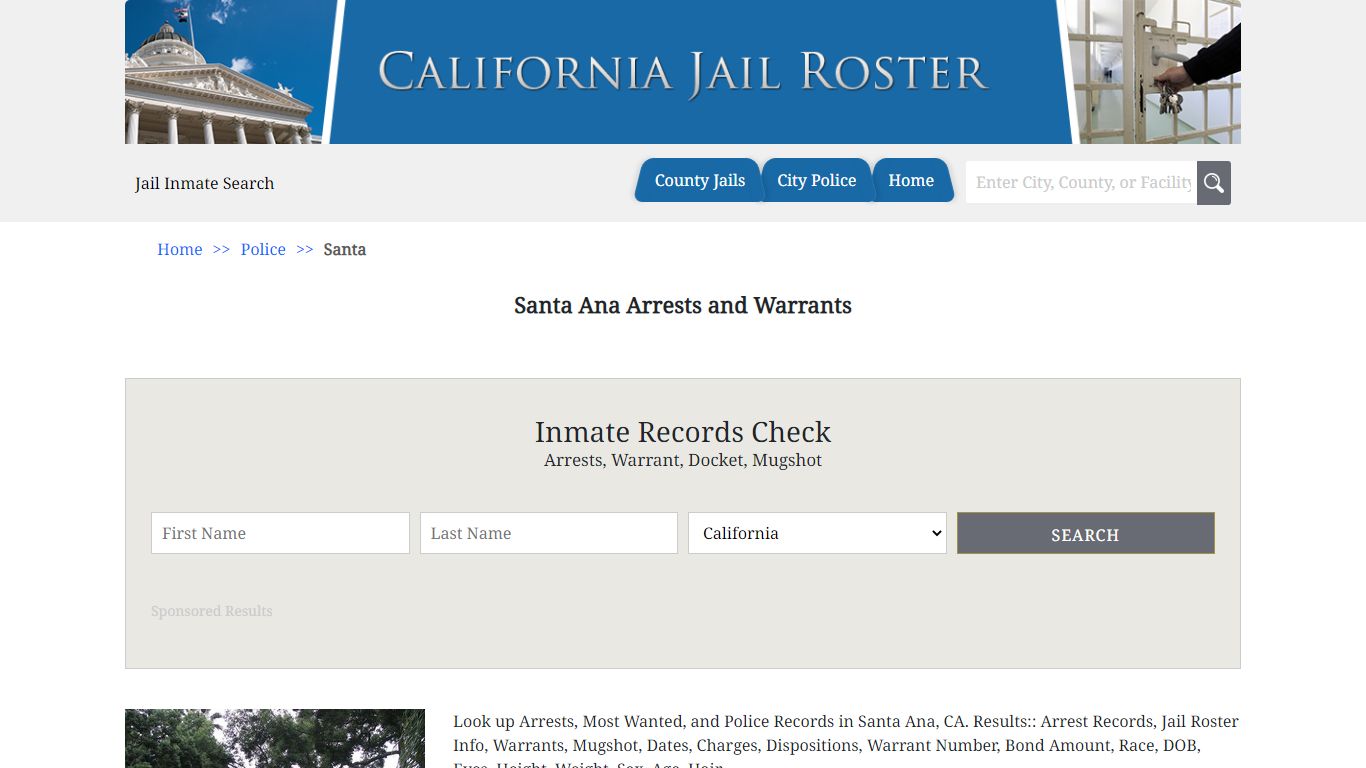 Santa Ana Arrests and Warrants | Jail Roster Search